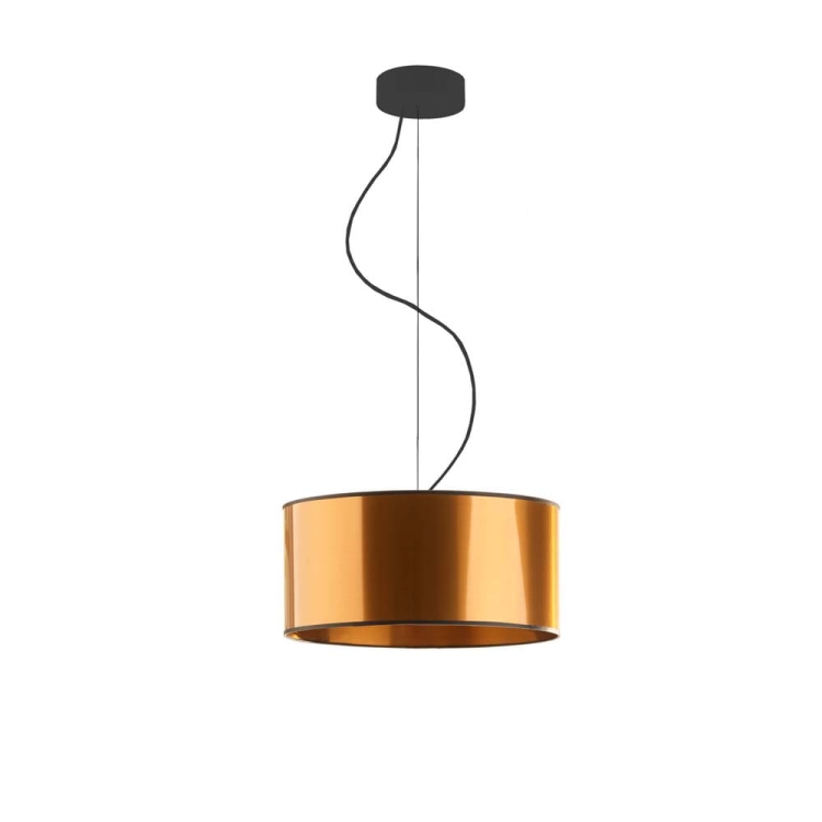 Miedziana lampa wisząca z abażurem 30 cm AMY MIRROR