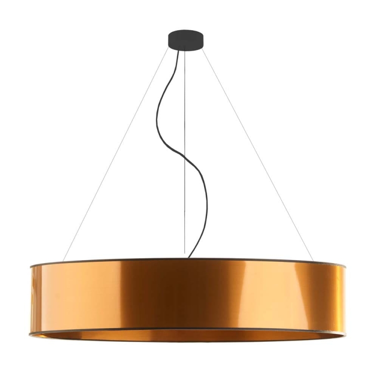 Lampa wisząca sufitowa regulowana 120 cm FEDERICA MIRROR o średnicy klosza 80 cm miedziana 1-5xE27