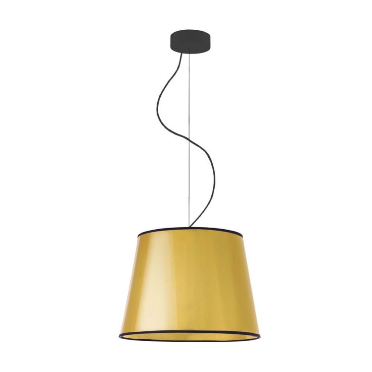 Złota lampa wisząca glamour abażur stożek RAFAELLA MIRROR