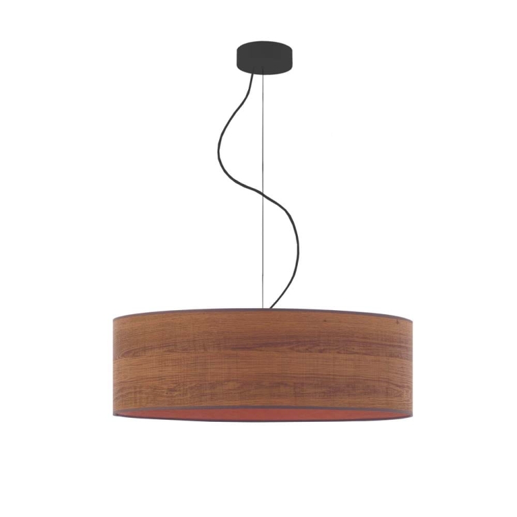 Lampa wisząca drewniana AMY ECO abażur 60 cm E27 nowoczesne oświetlenie 60W mix kolorów fornir