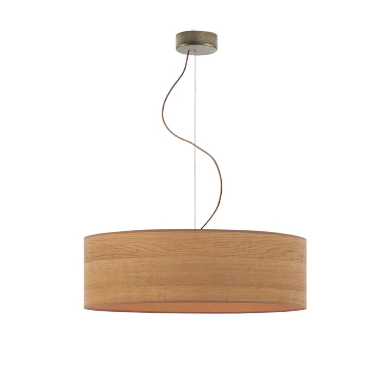 Żyrandol drewniany 60 cm do salonu AMY ECO dąb sobona 1-5xE27 60W mix kolorów