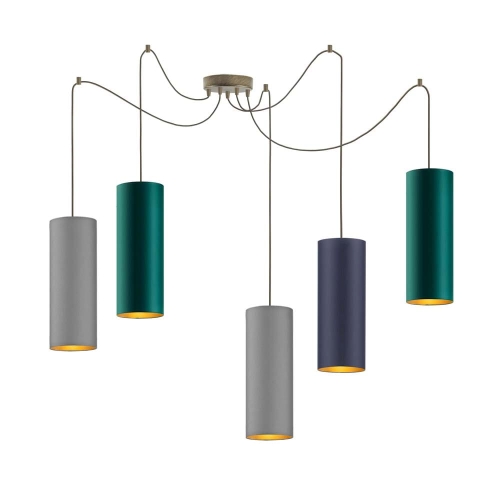 Lampa wisząca pająk czarna KAYA GOLD T5