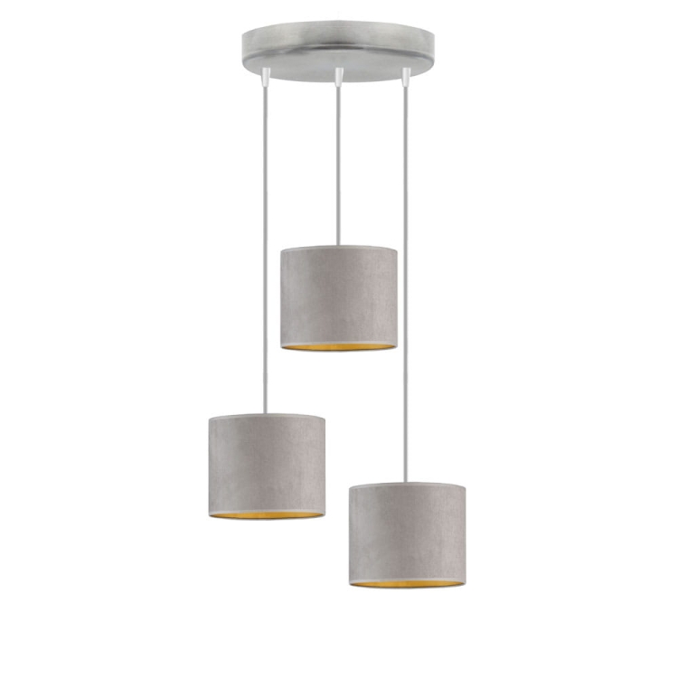 Lampa wisząca 3xE27 welur ROLAY VELUR