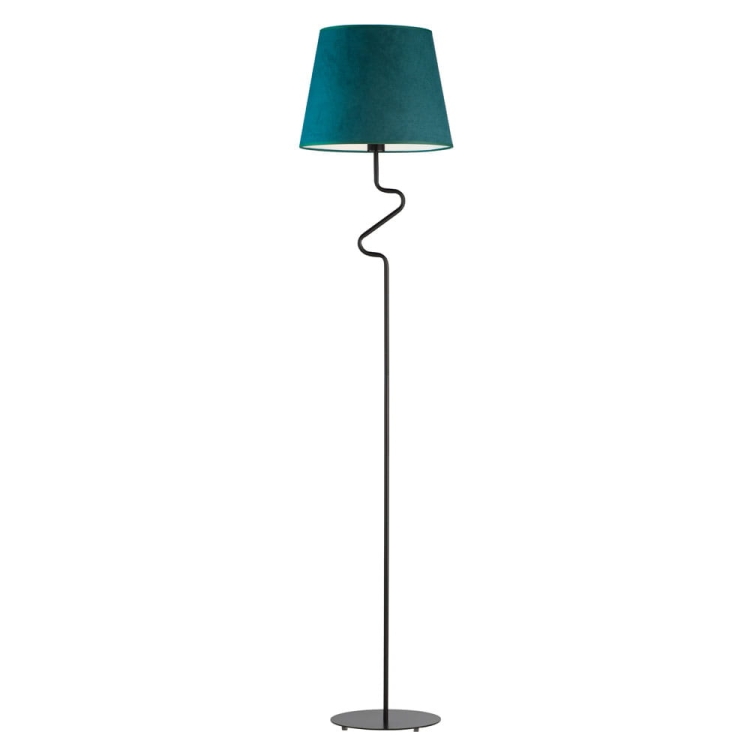 Designerska lampa stojąca z welurowym abażurem AVA VELUR