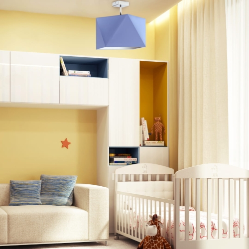 Nowoczesna lampa sufitowa dla dzieci KERI z błękitnym abażurem