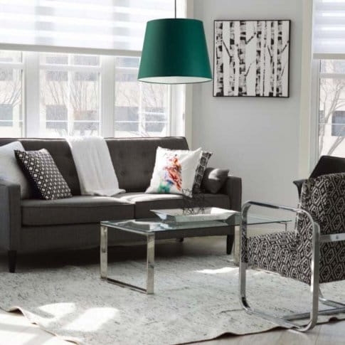 Nowoczesna lampa wisząca regulowana GINA z abażurem zieleń butelkowa