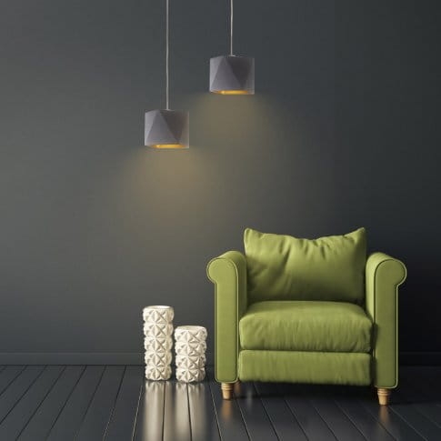 Żyrandol w stylu glamour szary ze złotym wnętrzem DELIA GOLD