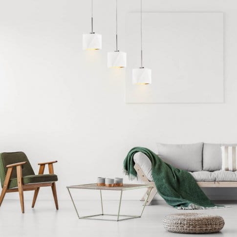 Nowoczesny zwis do salonu z regulowanymi przewodami ERICA GOLD