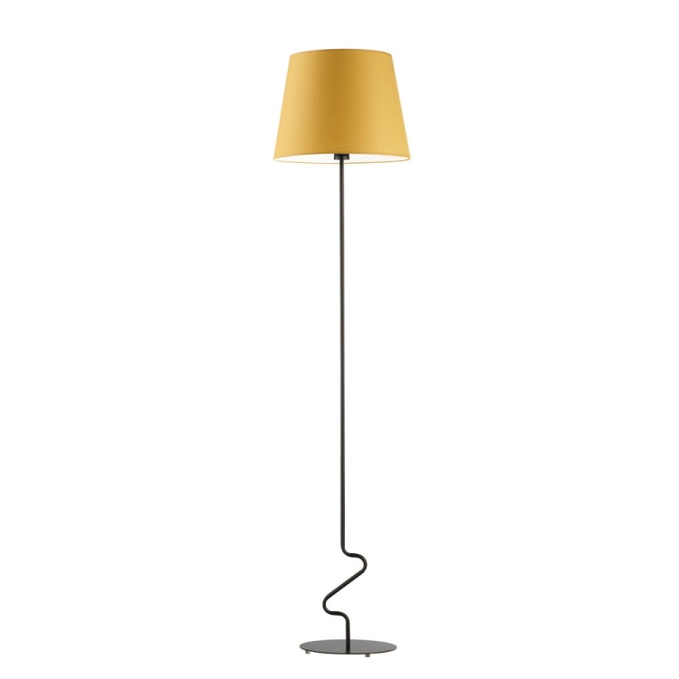Lampa podłogowa dziecięca abażur stożek musztardowy E27 COLLIN wyłącznik nożny