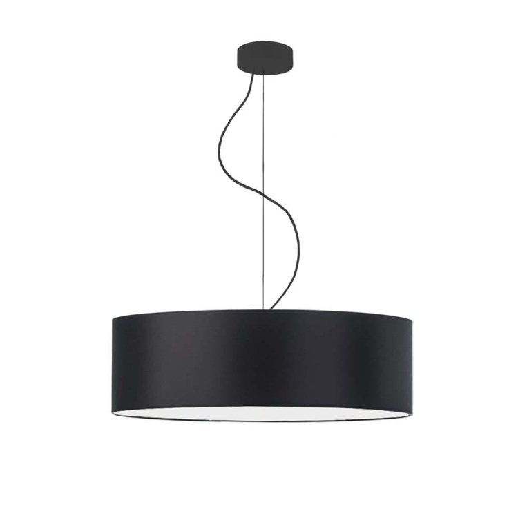 Czarna lampa wisząca z nowoczesnym abażurem AMY 60 cm