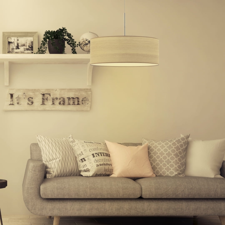 Nowoczesna lampa wisząca 40 cm OLIVIA ECO dąb bielony 1-5xE27 60W