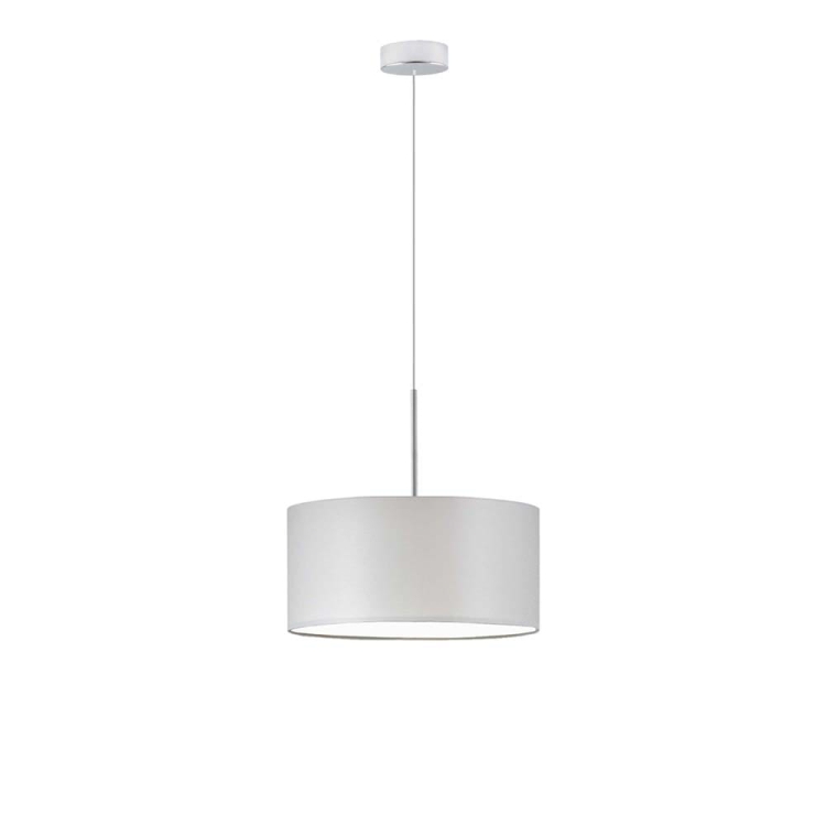 Lampa wisząca jasny szary abażur walec 30 cm regulowany żyrandol led OLIVIA