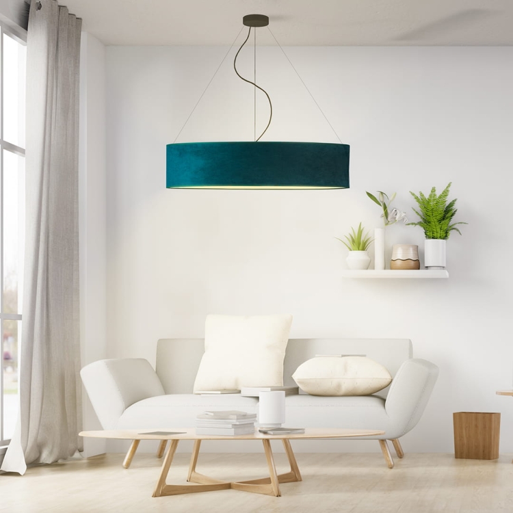 Lampa wisząca z welurowym abażurem 80 cm FEDERICA VELUR