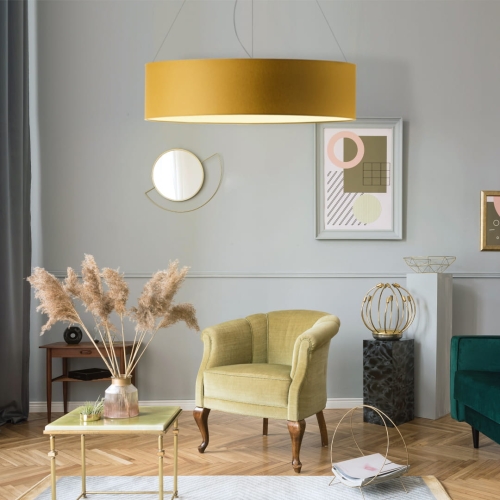 Lampa wisząca musztardowa 100 cm FEDERICA mix kolorów 3-5xE27