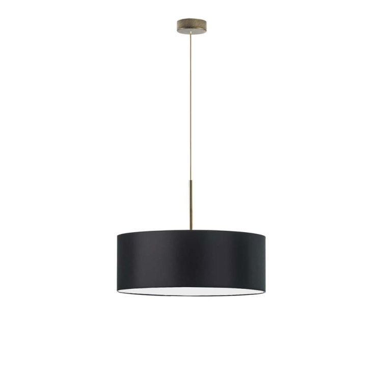 Lampa wisząca z abażurem 50 cm OLIVIA czarna/stare złoto