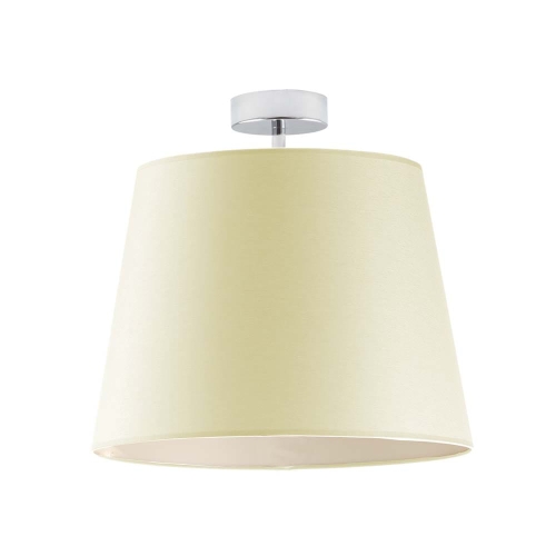 Plafon sufitowy ecru SUSAN z tkaninowym kloszem w kształcie stożka