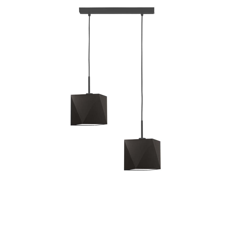 2-płomienna lampa wisząca do kuchni z diamentowymi abażurami DELIA