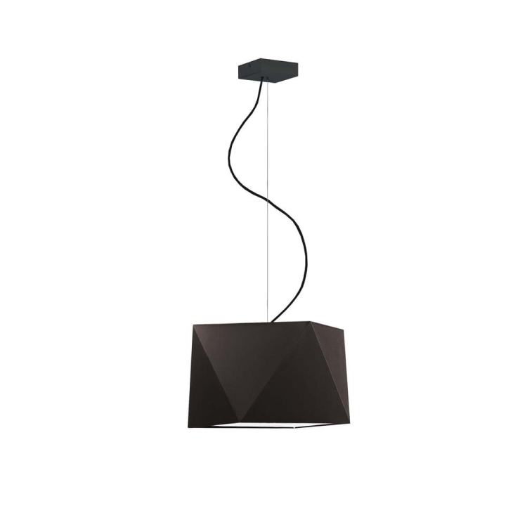 Brązowa lampa wisząca z abażurem RAMONA