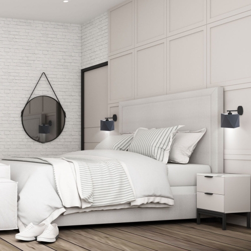 Lampa ścienna do sypialni czarna POLLY