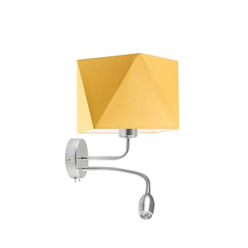 Kinkiet ledowy MADY chrom - musztardowy abażur