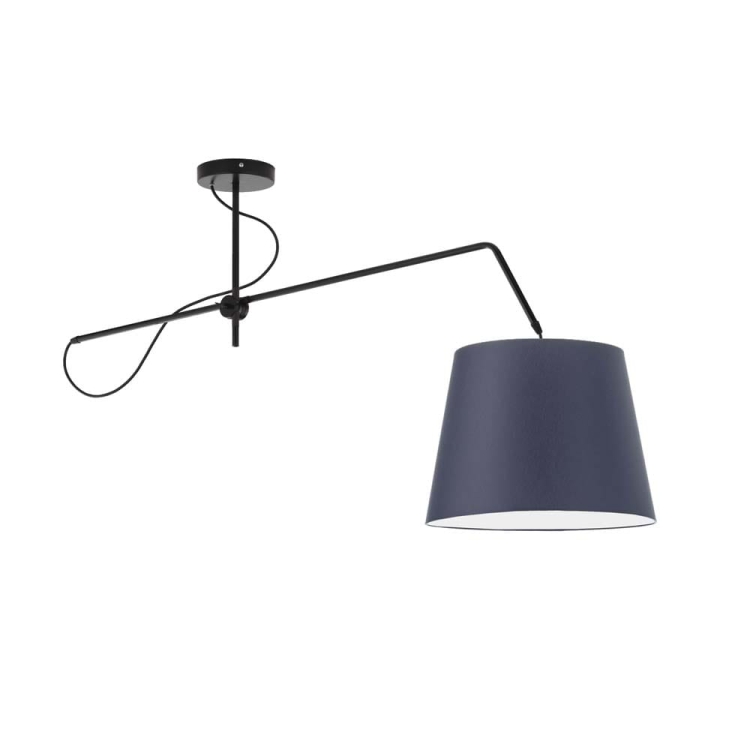 Lampa sufitowa regulowana 1xE27 BROOK abażur stożek granatowy 60W