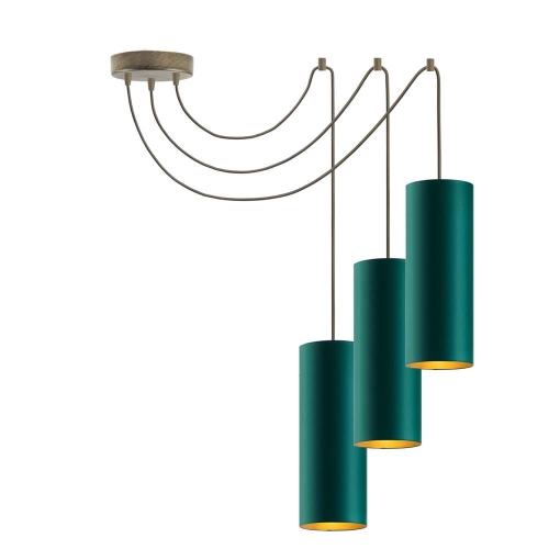 Lampa wisząca sufitowa pająk abażur led kolory KATA GOLD T3