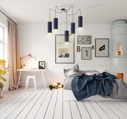 Lampa sufitowa pająk do pokoju młodzieżowego KAYA GOLD T5