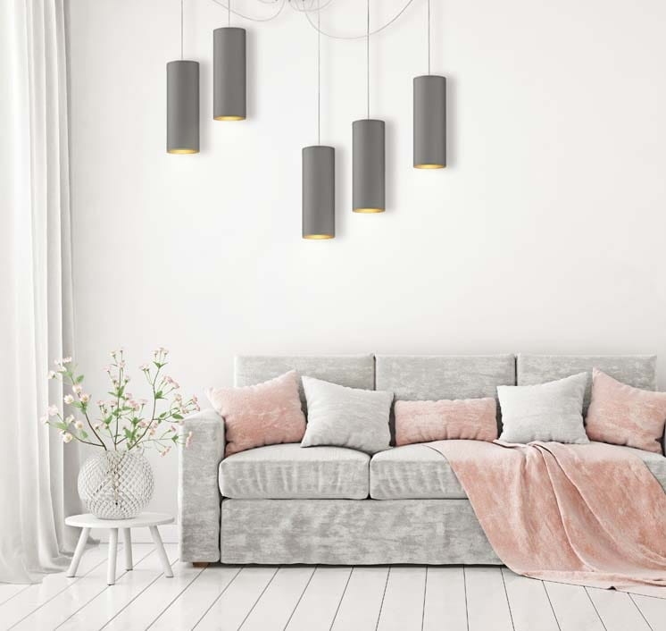 Nowoczesna lampa wisząca czarna pająk klosz zwis KAYA GOLD T5