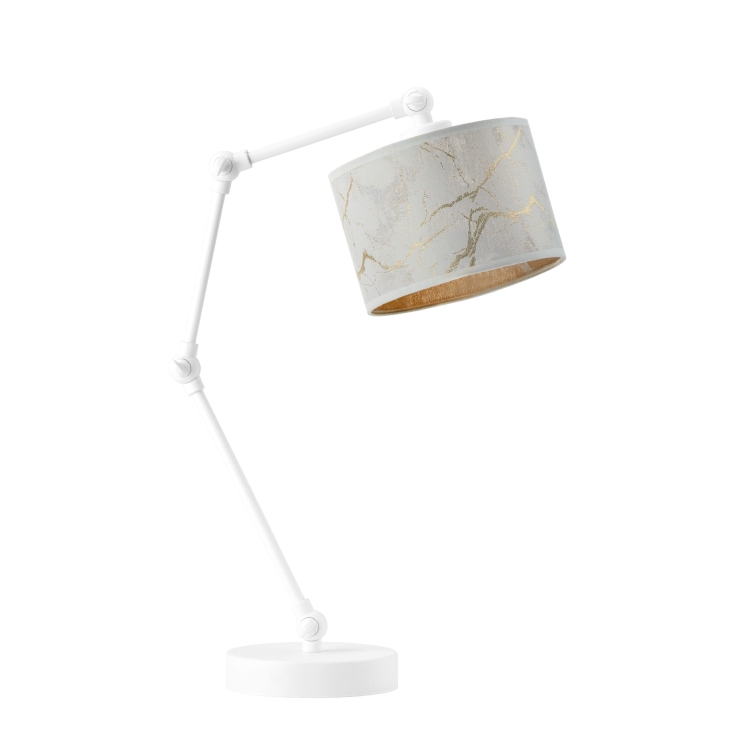 Lampka nocna biało - złota z efektem marmuru ILIANA MARBLE