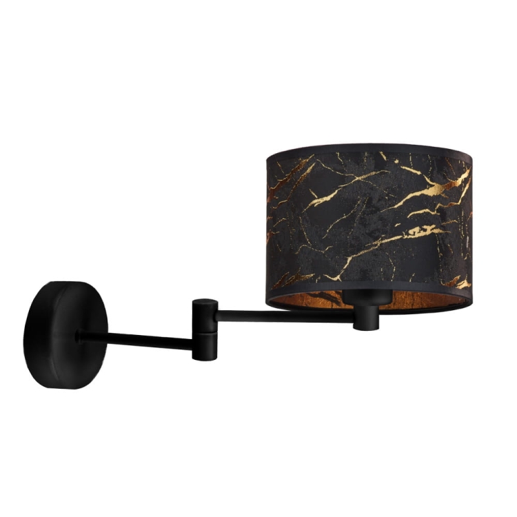 Czarny kinkiet na ścianę w sypialni regulowany nowoczesny BRENDA MARBLE