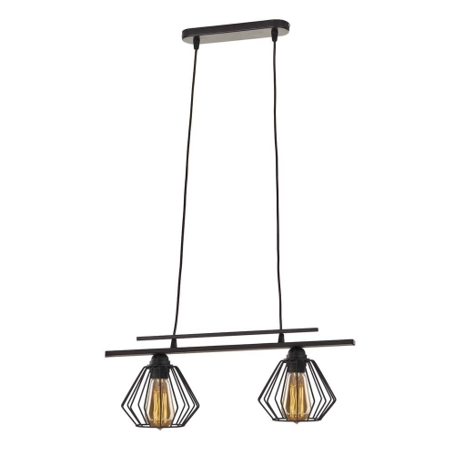 Czarna lampa wisząca do salonu SALMA LOFT żyrandol loftowy 2xE27 60W