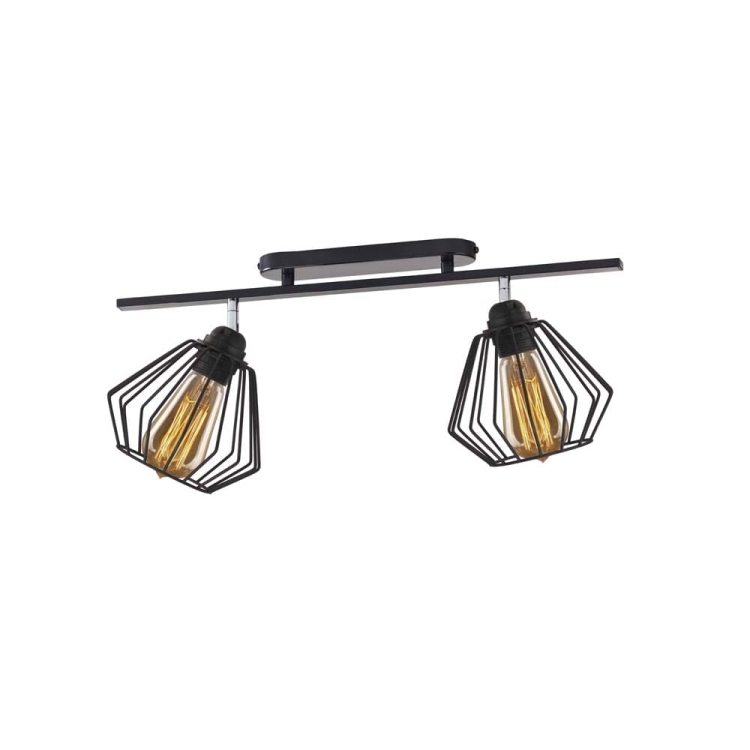 2-płomienna lampa sufitowa PAULA LOFT żyrandol industrialny loftowy 2xE27 2x60W