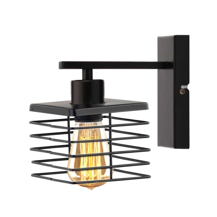 Kinkiet do czytania czarny lampa druciana E27 IDALIA LOFT