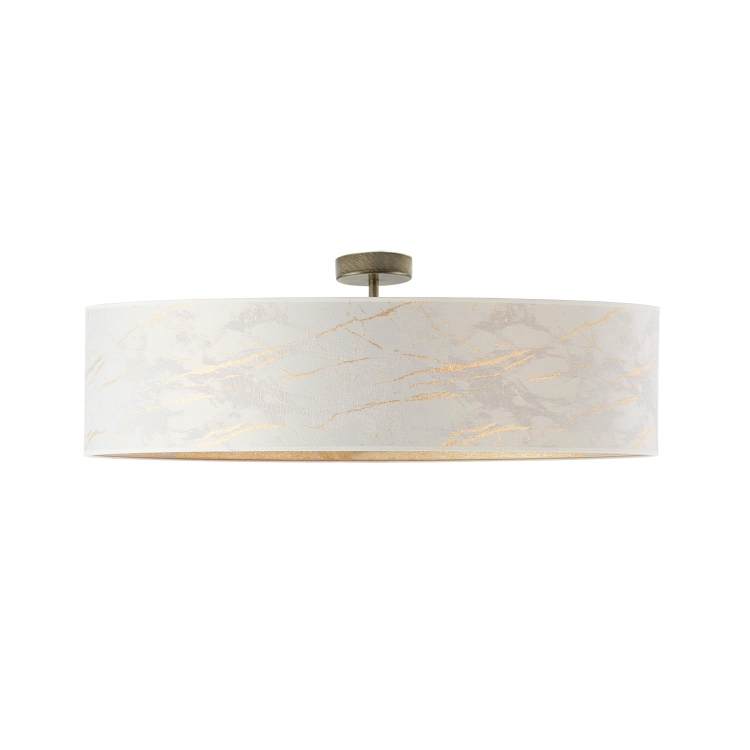 Nowoczesna lampa sufitowa do salonu biały ze złotym wnętrzem 80 cm LINDA MARBLE