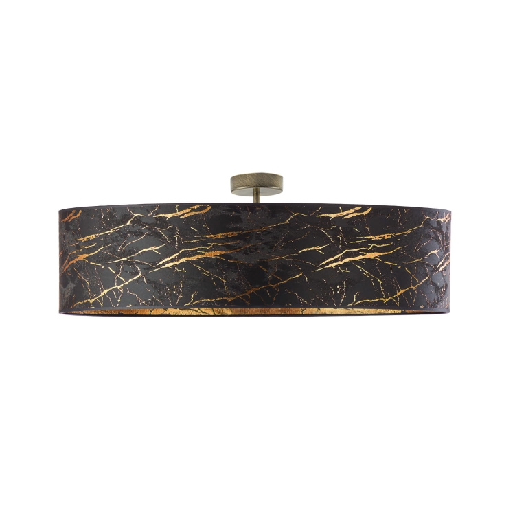 Plafon w salonie 100 cm czarny z motywem marmuru LINDA MARBLE