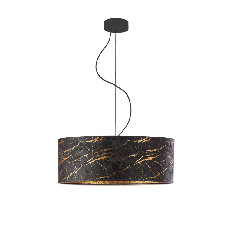 Czarna lampa wisząca 50 cm AMY MARBLE Żyrandol wielopunktowy  E27