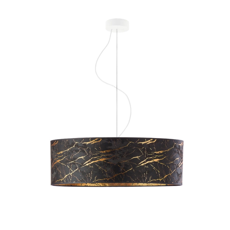 Designerska lampa wisząca sufitowa czarna do salonu nowoczesna 60 cm OLIVIA MARBLE