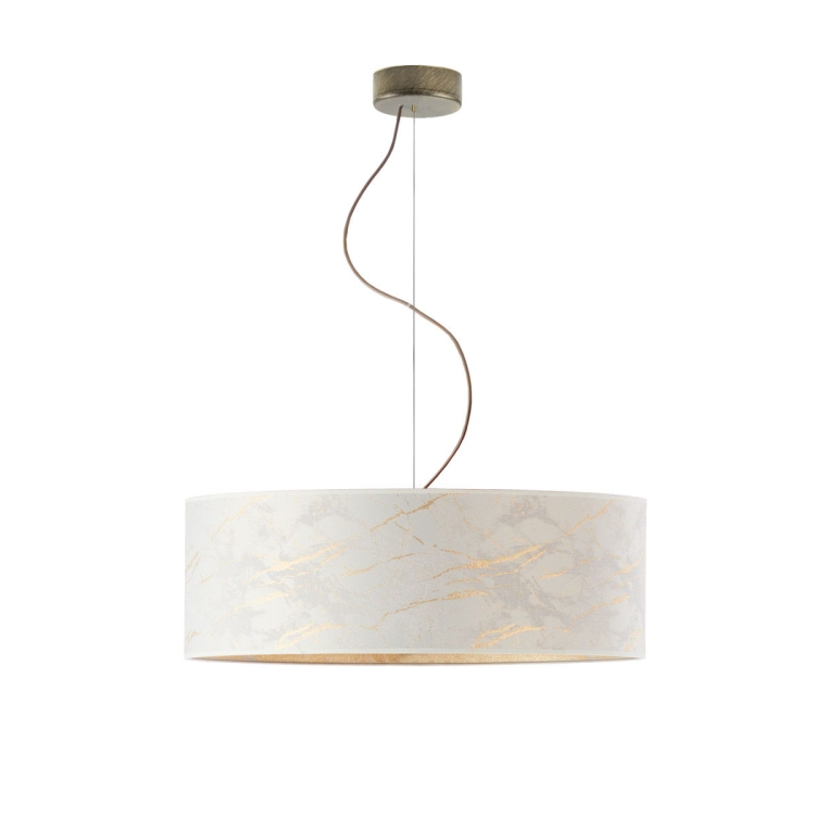 Biała lampa wisząca z motywem marmuru 60 cm żyrandol regulowany OLIVIA MARBLE