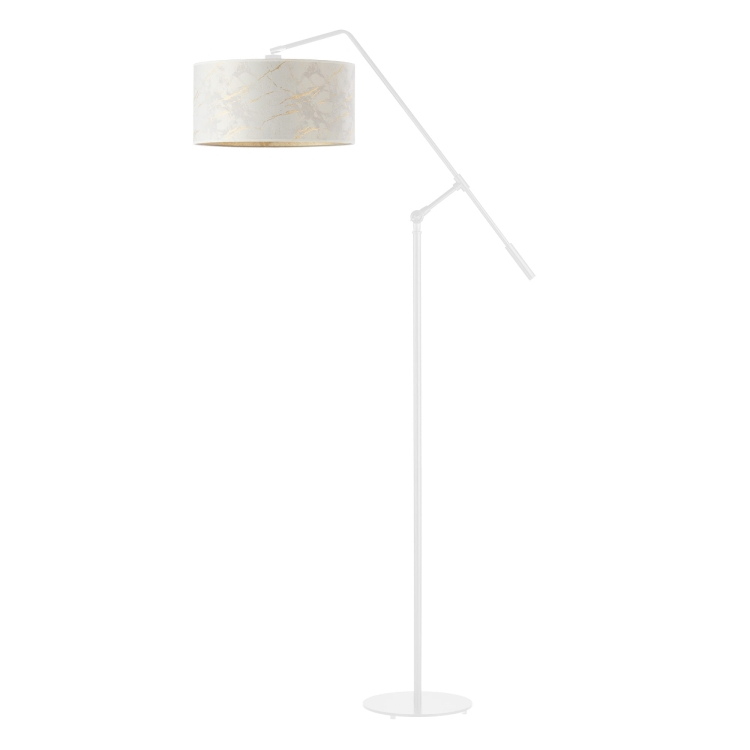 Biała lampa podłogowa marmur abażur ze złotym MAYA MARBLE