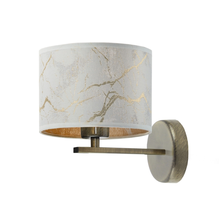 Patynowany kinkiet z marmurowym kloszem JENNY MARBLE