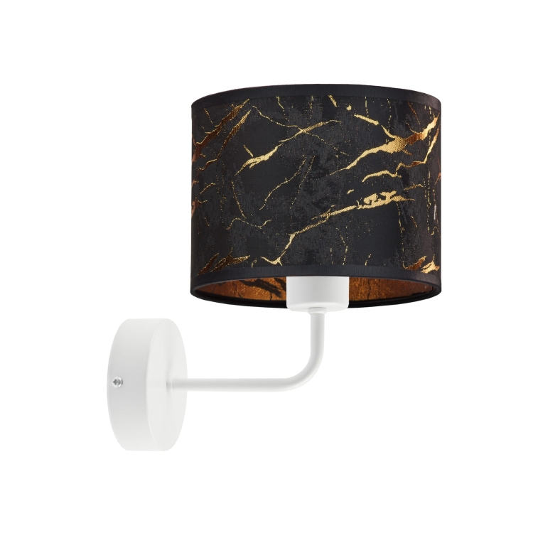 Biało czarna lampa na ścianę abażur marmur VERONICA MARBLE E27 60E