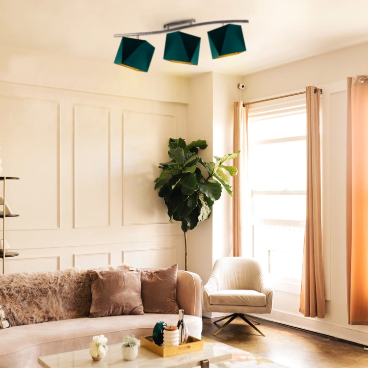 Elegancki plafon do salonu trójpłomienny 3xE27 SELENA GOLD