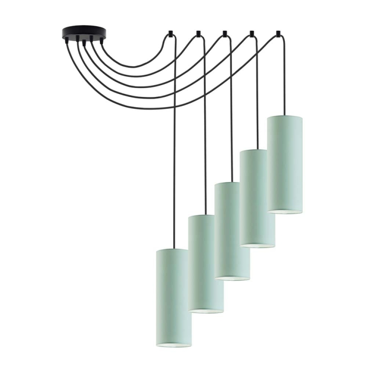 Lampa wisząca pająk kolorowa KAYA T5 żyrandol pięcioramienny