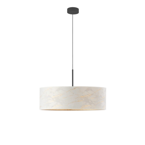 Lampa sufitowa wisząca 60 cm OLIVIA MARBLE biały marmur ze złotymi zdobieniami