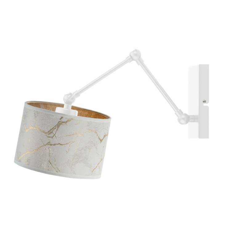 Biała lampa ścienna do sypialni regulacja kąta padania światła INGRID MARBLE