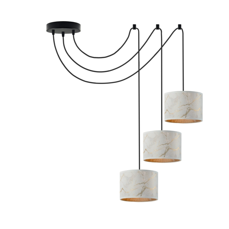 Nowoczesna lampa wisząca pająk ALLISON MARBLE 3xE27