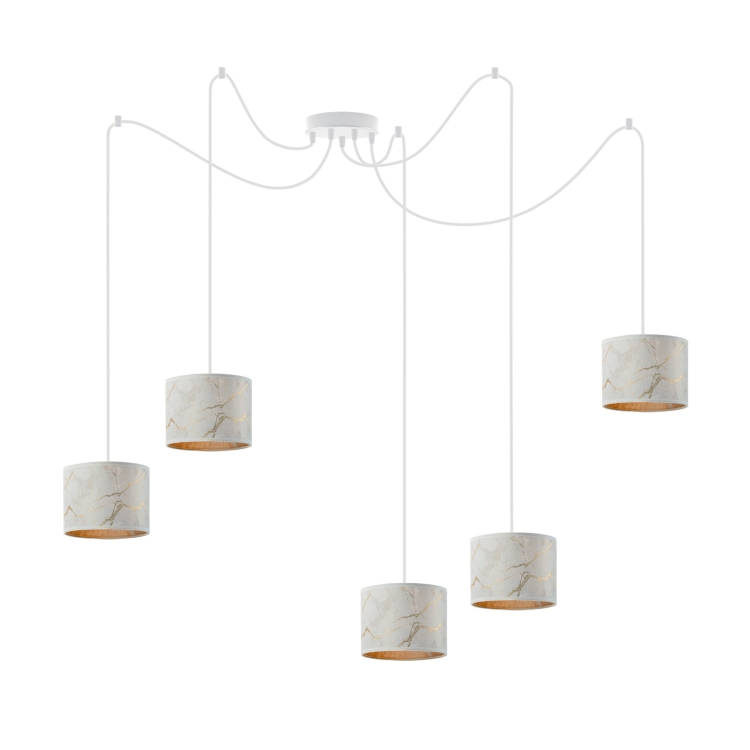Biała lampa wisząca pająk regulowana ALLISON MARBLE nowoczesny żyrandol spider