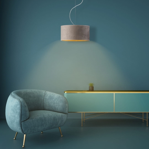 Szara lampa wisząca 30 cm AMY VELUR
