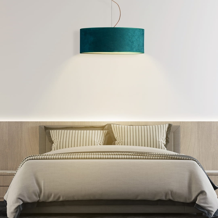 Lampa wisząca do sypialni z welurowym abażurem 40 cm AMY VELUR