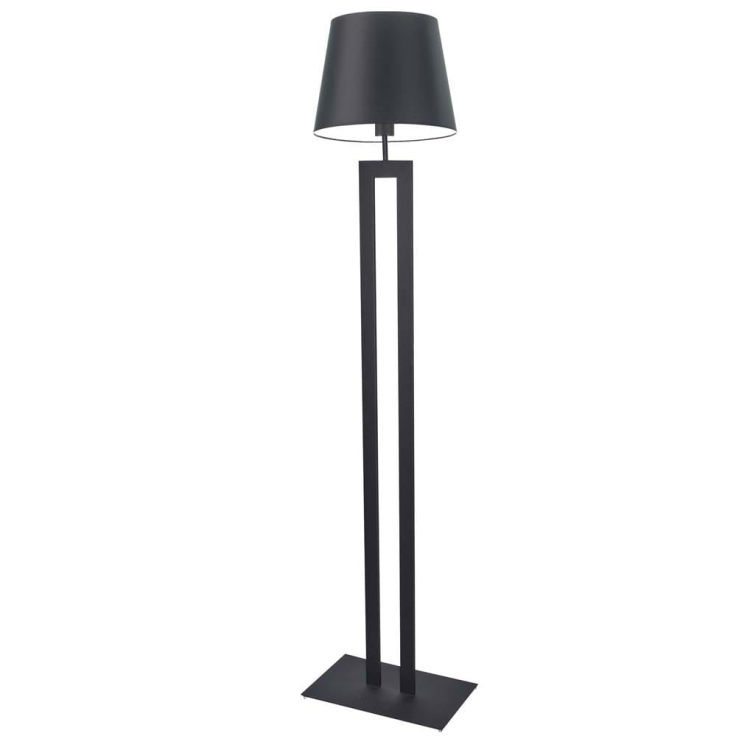 Duża lampa stojąca do salonu czarna ANIKA z wyłącznikiem nożnym